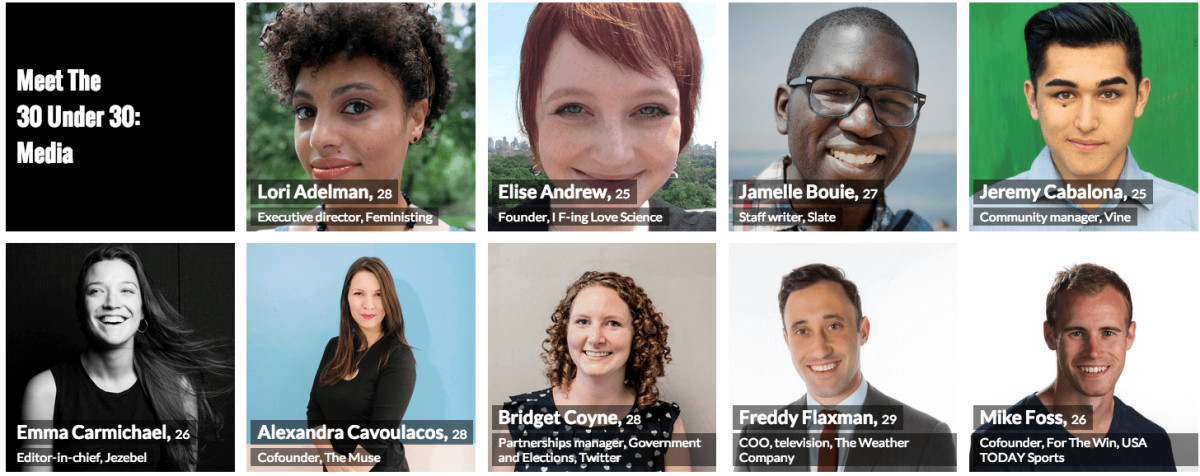 Forbes’ “30 under 30” list is out and ready to decimate your self-esteem