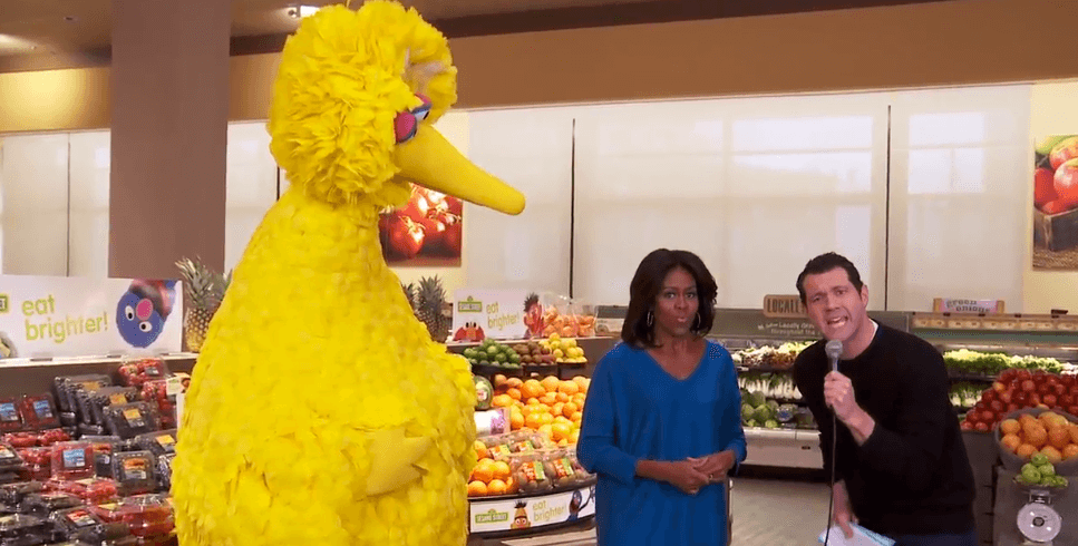 VIDEO: Billy Eichner, Michelle Obama and Big Bird walk into a supermarket…