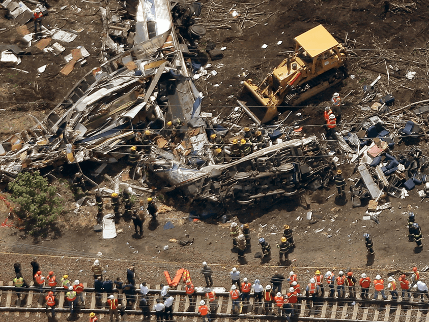 Train braked on curve at 106 mph before derailment