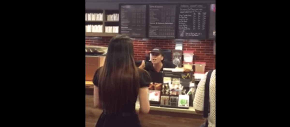 VIDEO: Crazy Starbucks employee goes ballistic