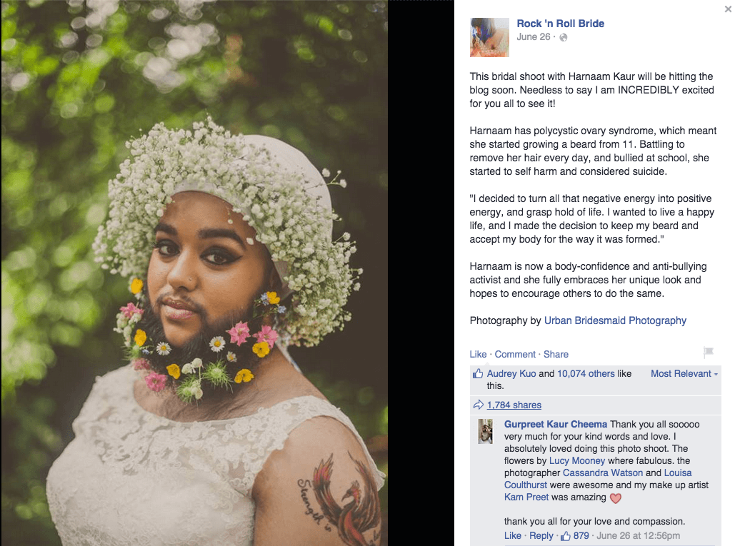Bearded bride challenges conceptions of beauty