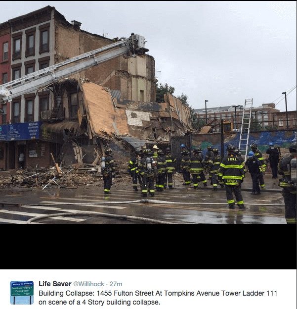 Building collapses in Bedford-Stuyvesant