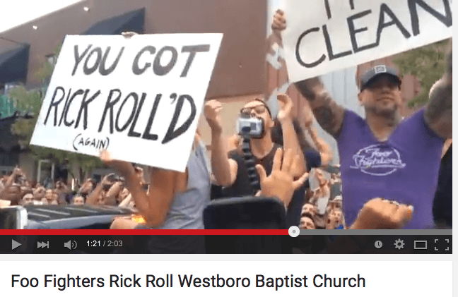 Video: Foo Fighters Rick Roll Westboro Baptist Church