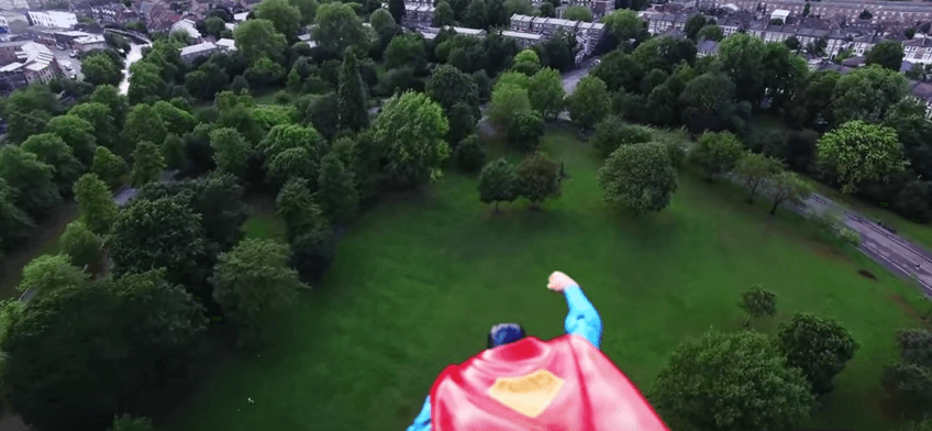 VIDEO: This Superman toy attached to a drone is beyond cool