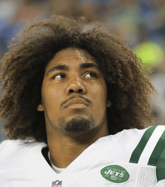 Jets’ Leonard Williams works on his conditioning with David Harris