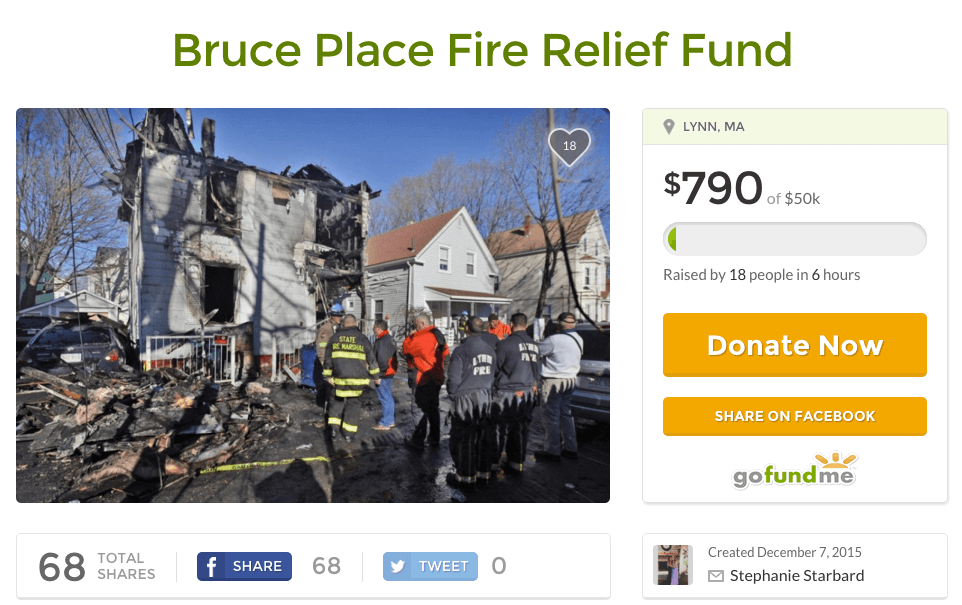 Campaign launched to raise $50,000 for Lynn fire victims