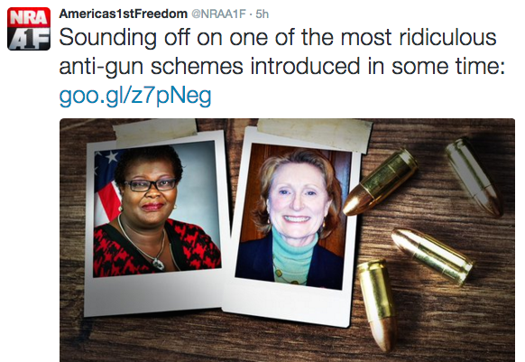 NRA shows bullets next to pictures of politicians in favor of gun control