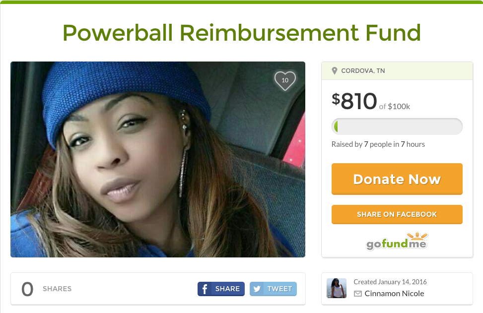 Woman asks for donations after spending all her money on Powerball tickets