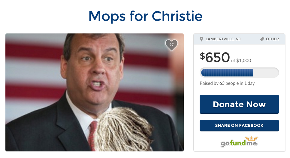 Send Chris Christie mops via this hilarious GoFundMe campaign