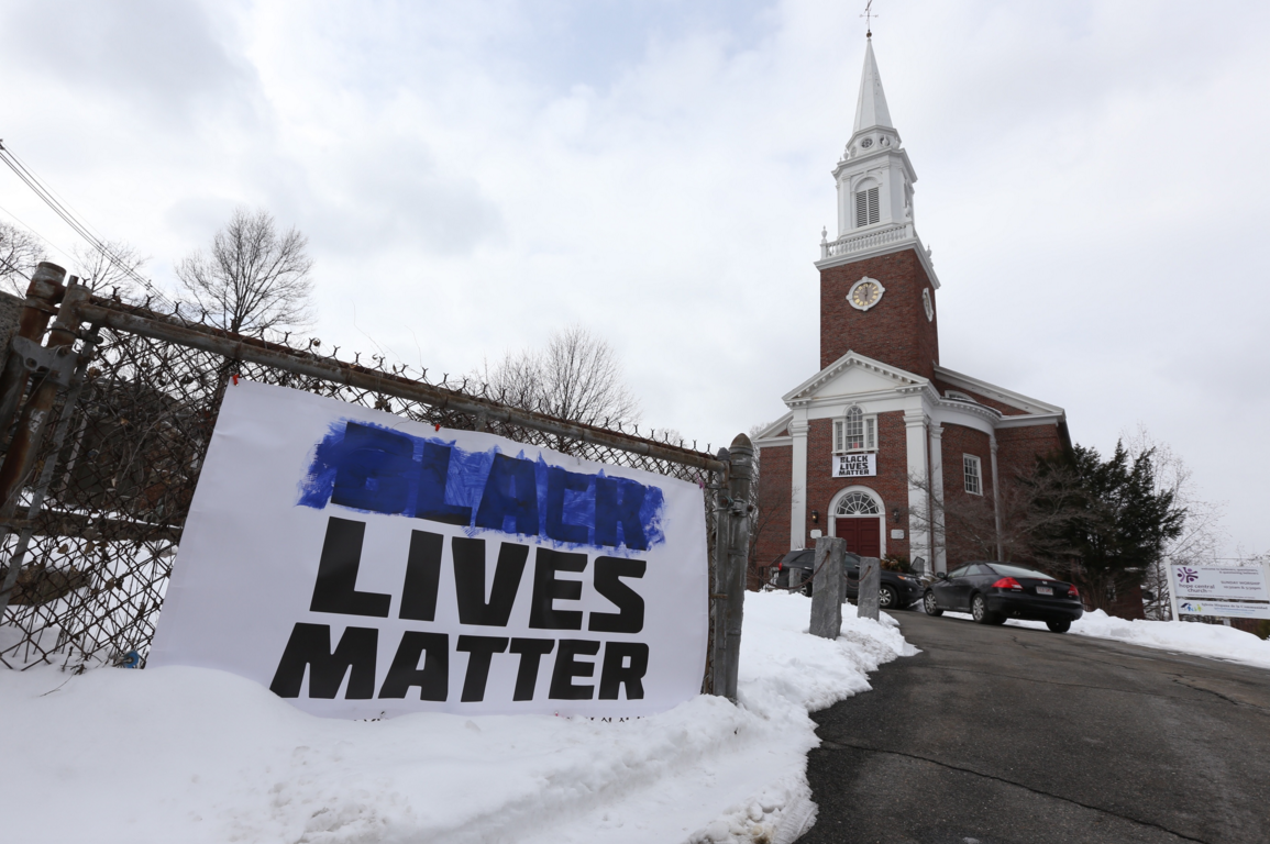 Black Lives Matter sign vandalized outside Boston church