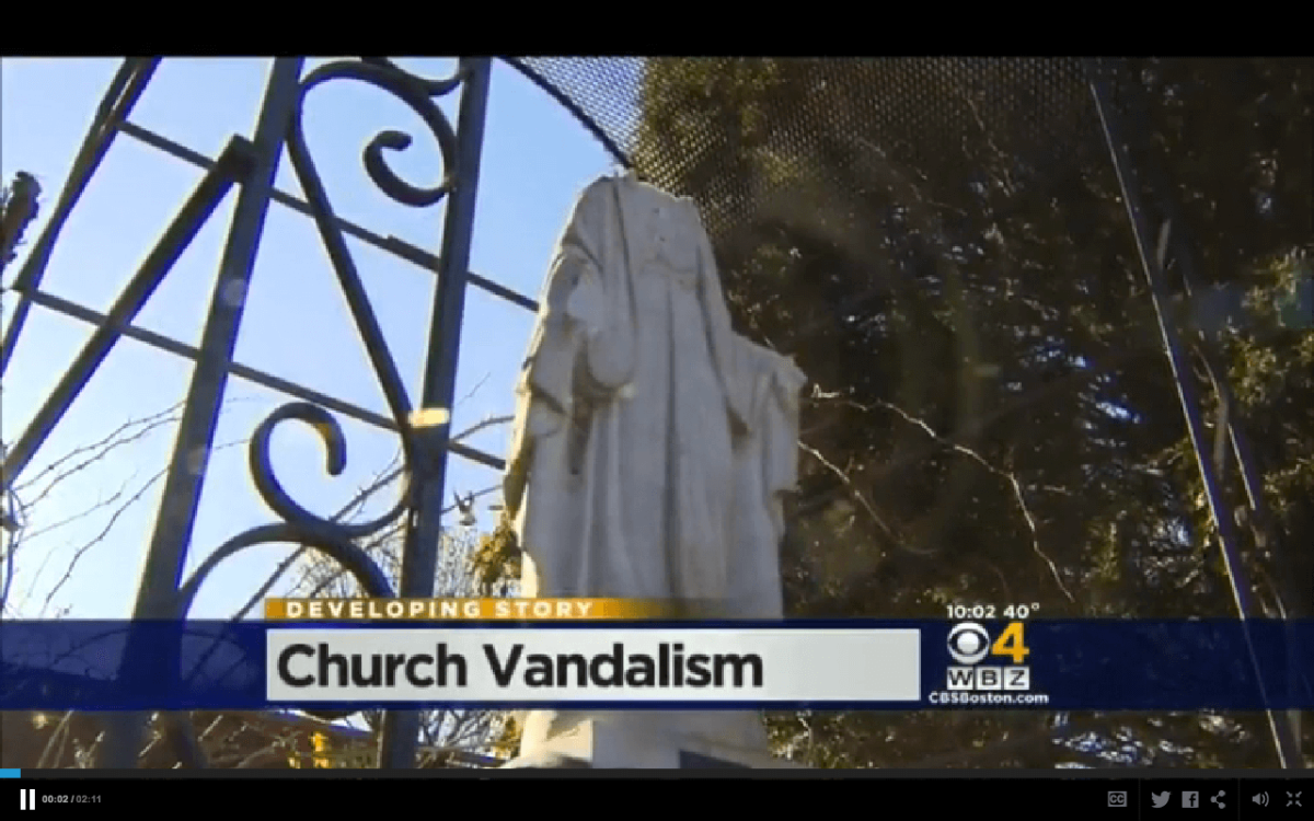 Boston-area church statues beheaded and vandalized