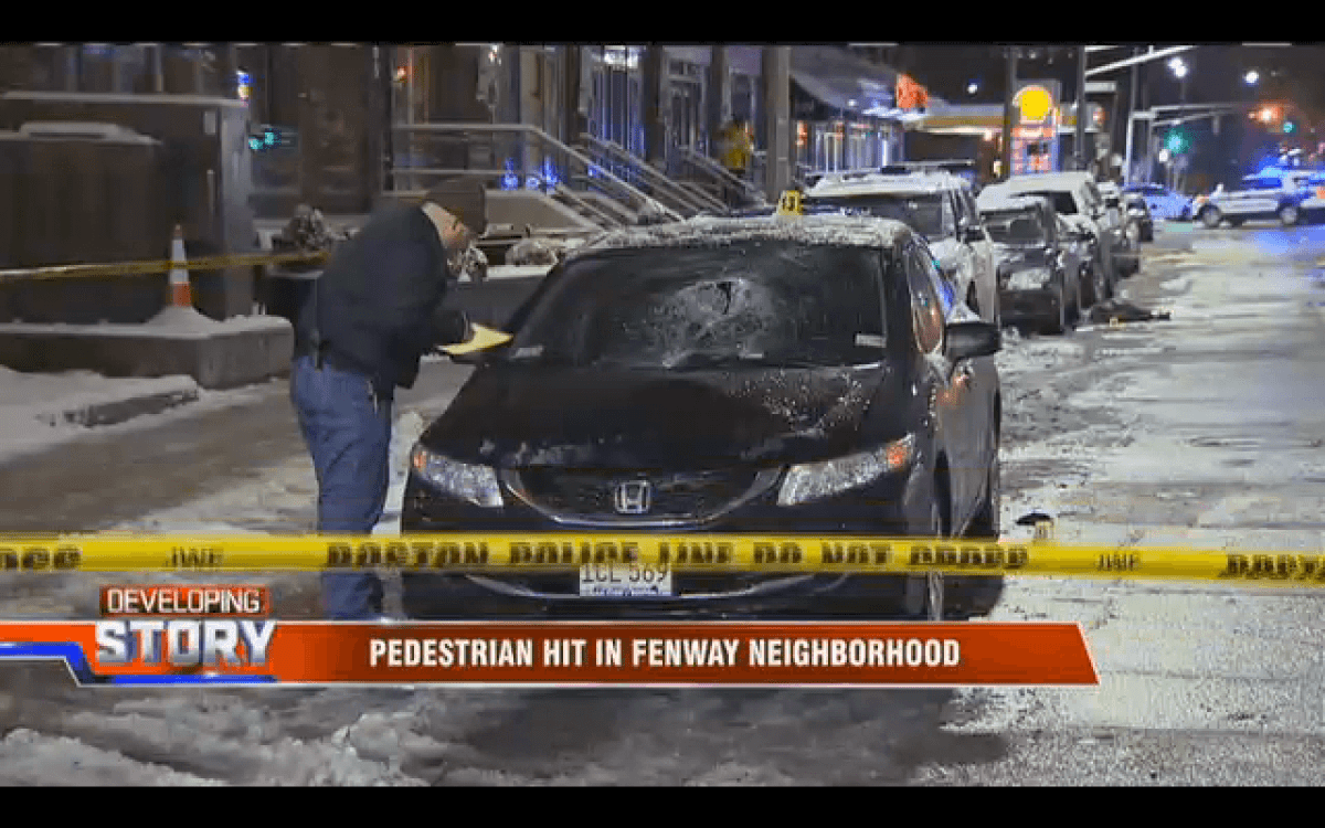 Pedestrian hit by car near Fenway Park