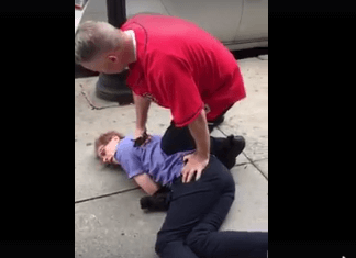 Off-duty cop who pinned down pedestrian previously accused of excessive
