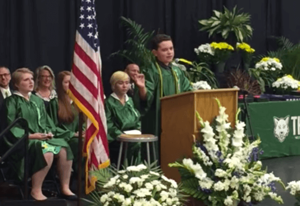 VIDEO: 8th-grader nails political impressions in graduation speech