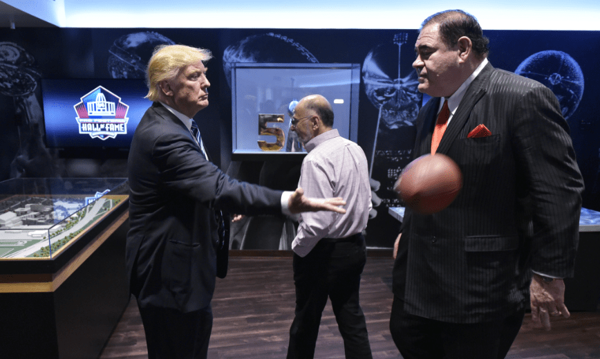 Donald Trump, the football fan, visits the Pro Football Hall of Fame
