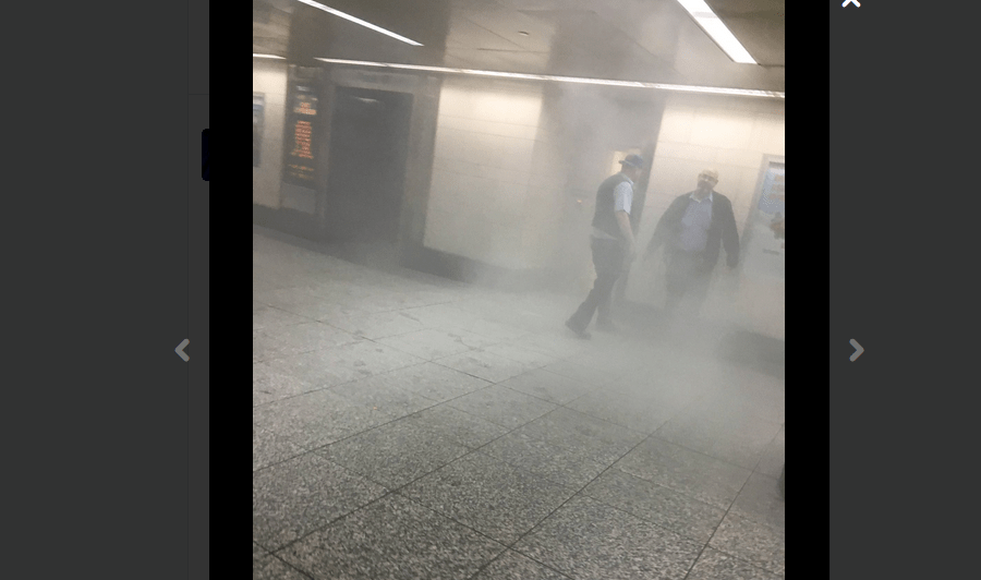 Smoke fills Penn Station during evening commute