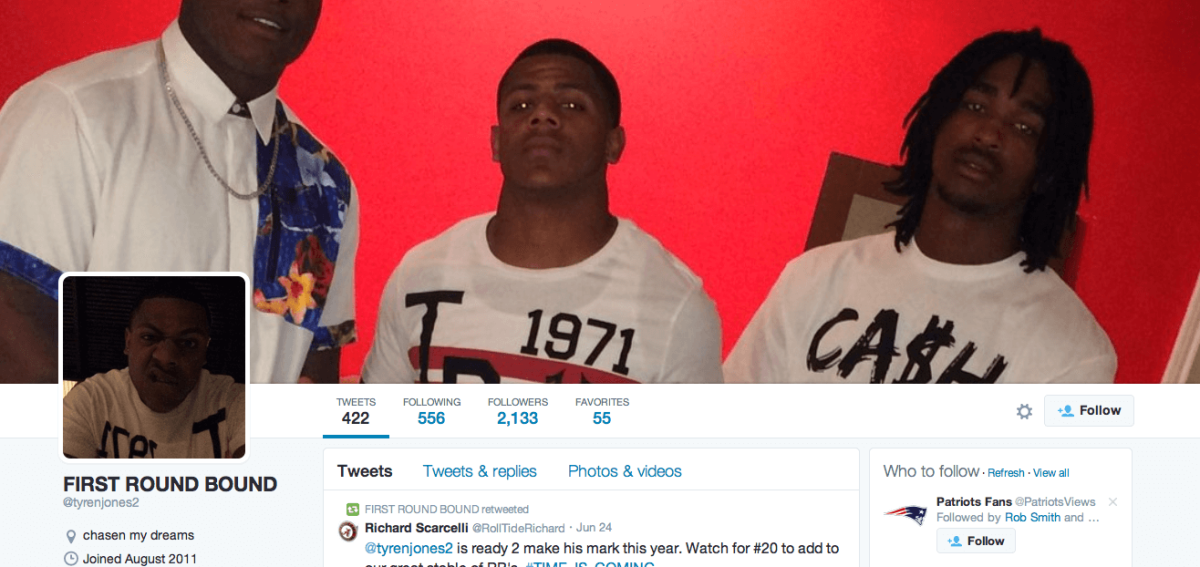 Dismissed Alabama RB Tyren Jones Twitter account says ‘First Round bound’