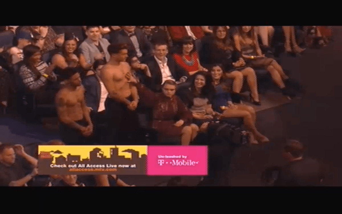 Cara Delevingne kept touching shirtless MTV Movie Awards usher