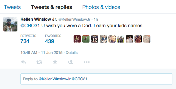 Kellen Winslow Jr. Twitter war with Antonio Cromartie continues