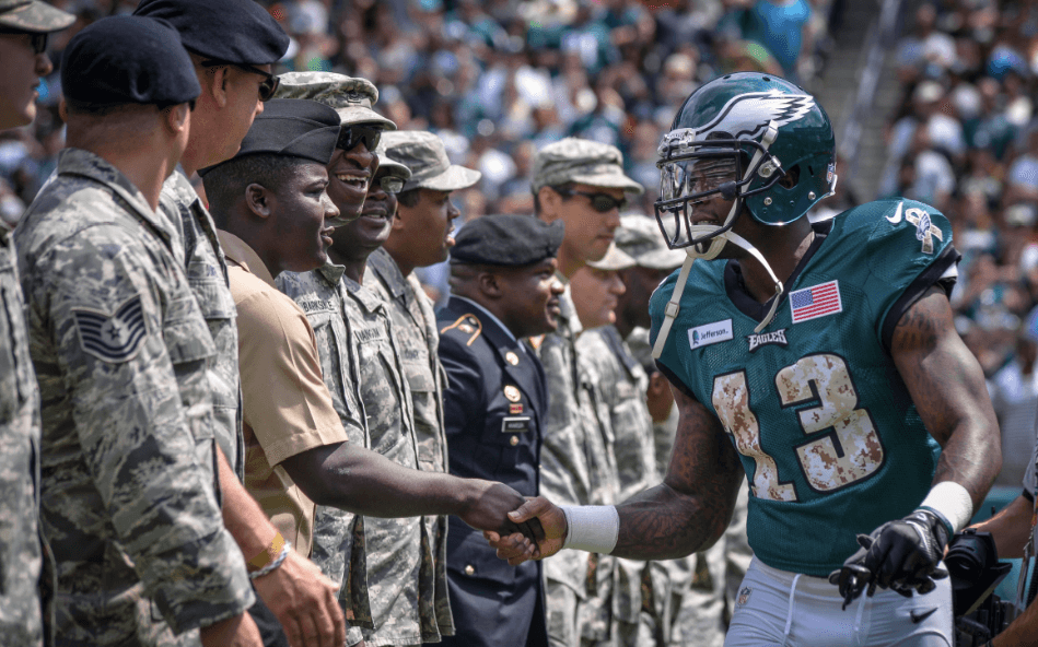 Eagles, United States Armed Forces continue to inspire one another