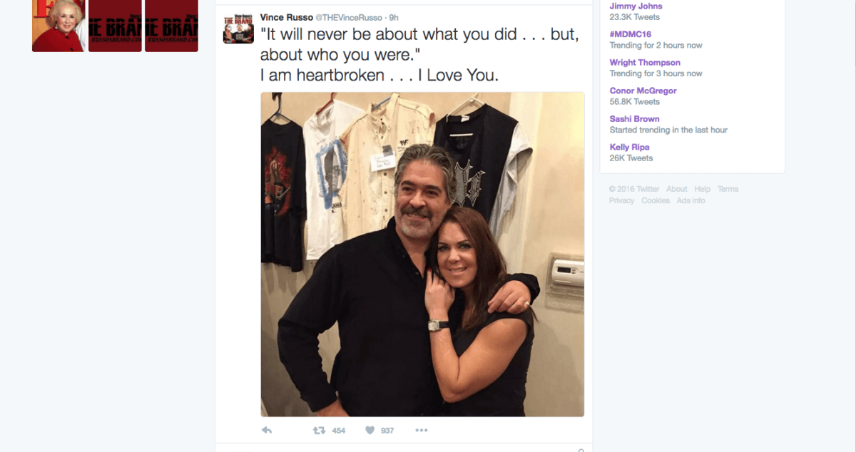 Stephanie McMahon, Vince Russo, Triple H react on Twitter after Chyna dies