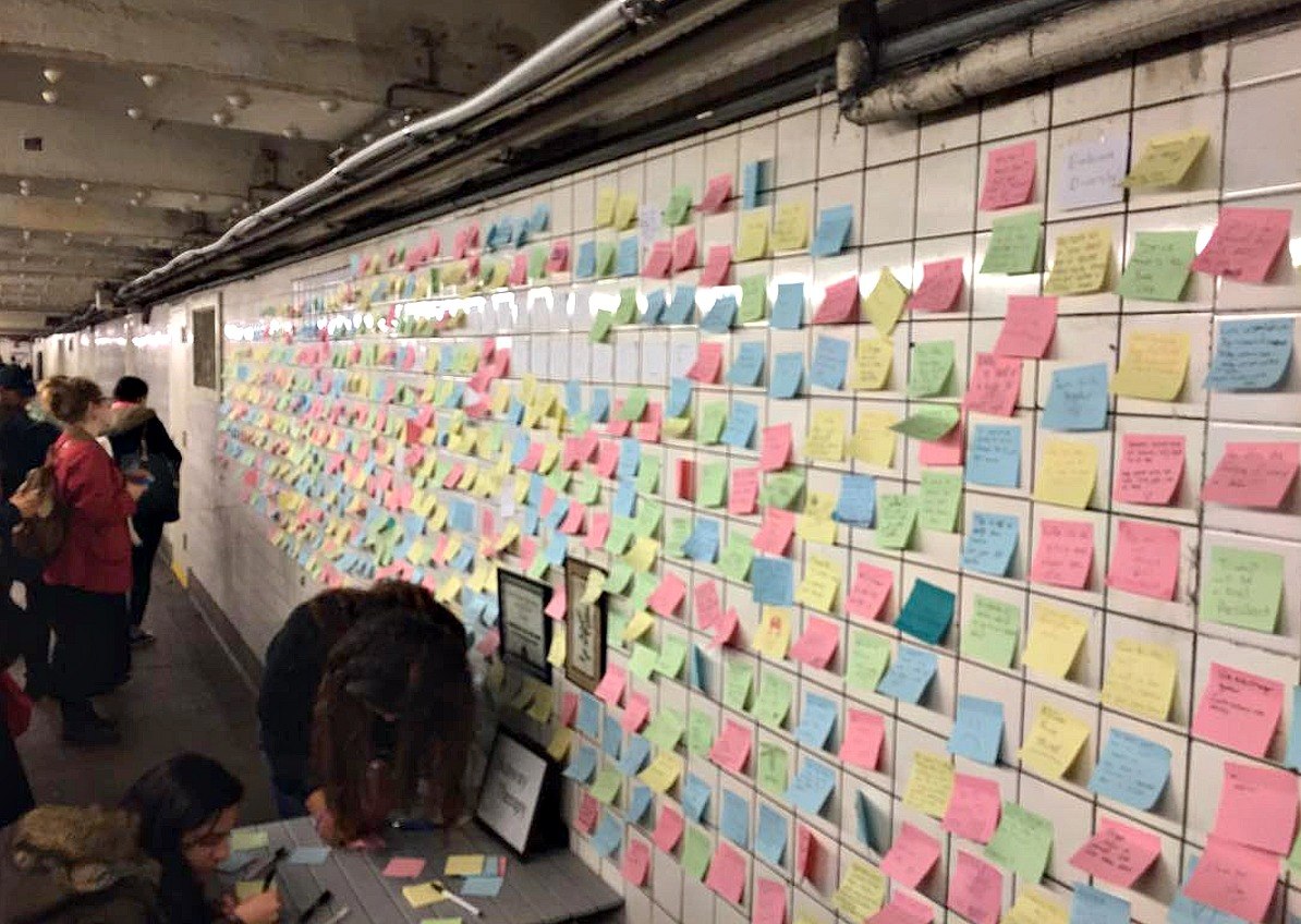 ‘Subway Therapy’ Post-It notes will be preserved