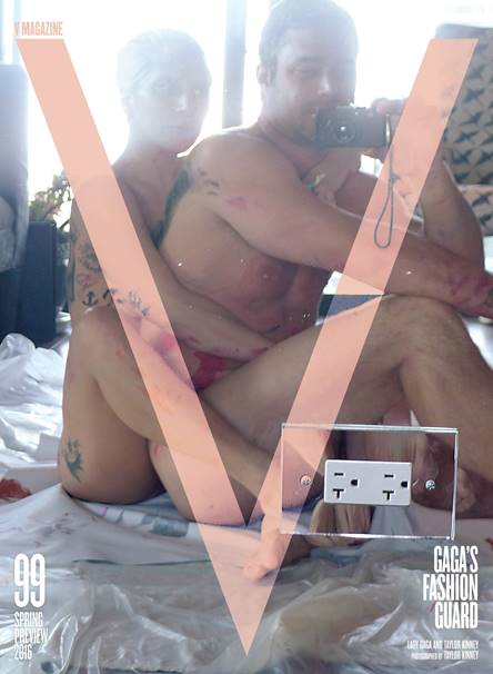 Lady Gaga and Taylor Kinney pose naked on cover of V Magazine