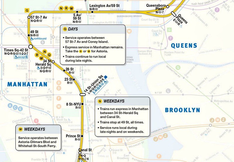 W train returns: See the new subway map