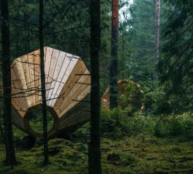 PHOTOS: Giant wooden megaphone lets you hear in the forest
