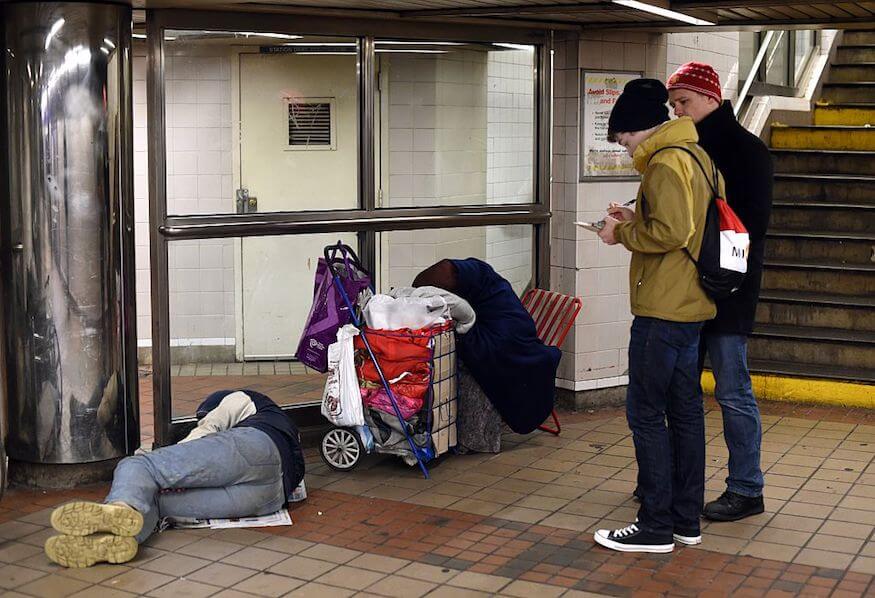 The homeless population in the subway system is growing