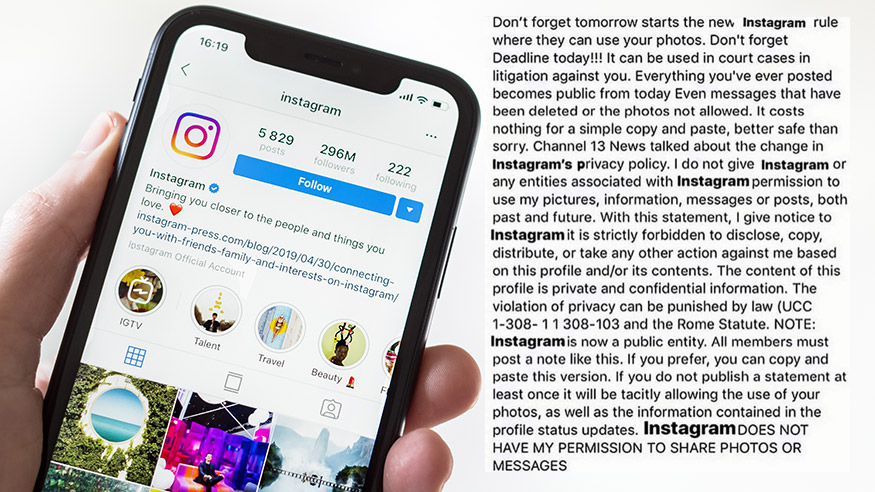 Instagram privacy change notice viral