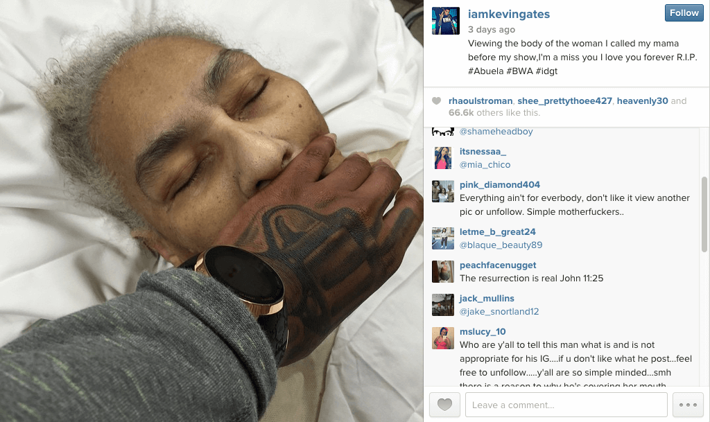 PHOTO: Rapper Kevin Gates posts picture of grandmother to Instagram after she