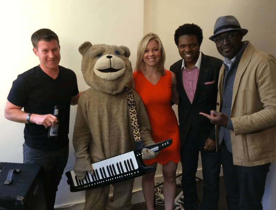 When worlds collide: Keytar Bear and @BostonTweet team up