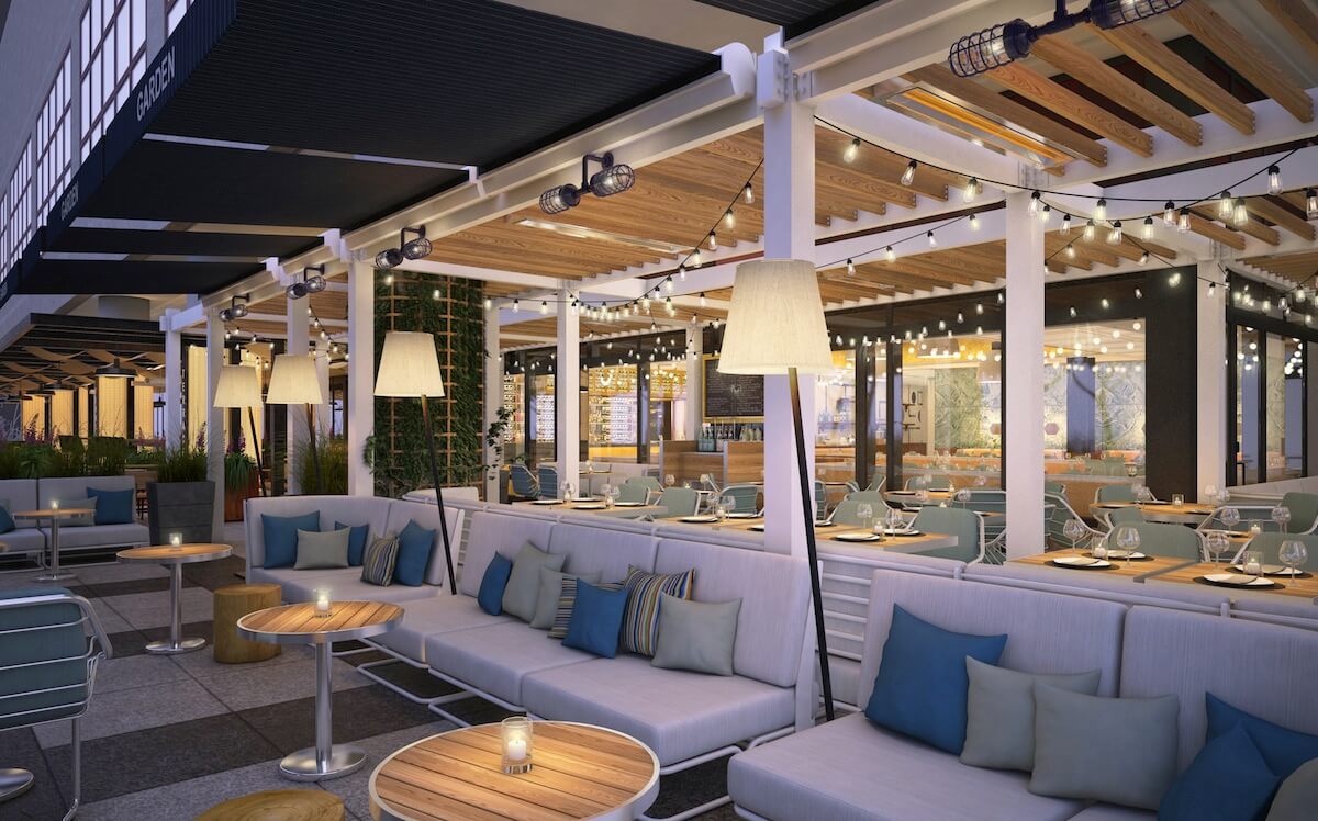 Le District’s terrace brings the South of France to the Hudson River