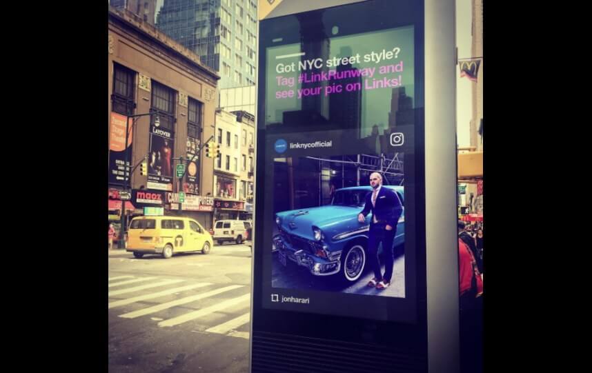 Now you can blast your fashion week selfies across the city, via LinkNYC