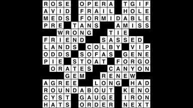 Crossword puzzle, Wander Words answers: June 25, 2019