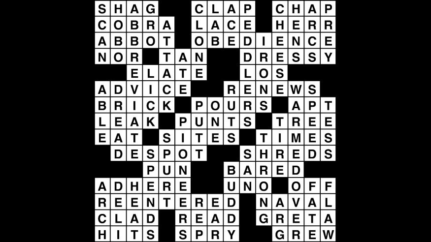 Crossword puzzle, Wander Words answers: June 28, 2019