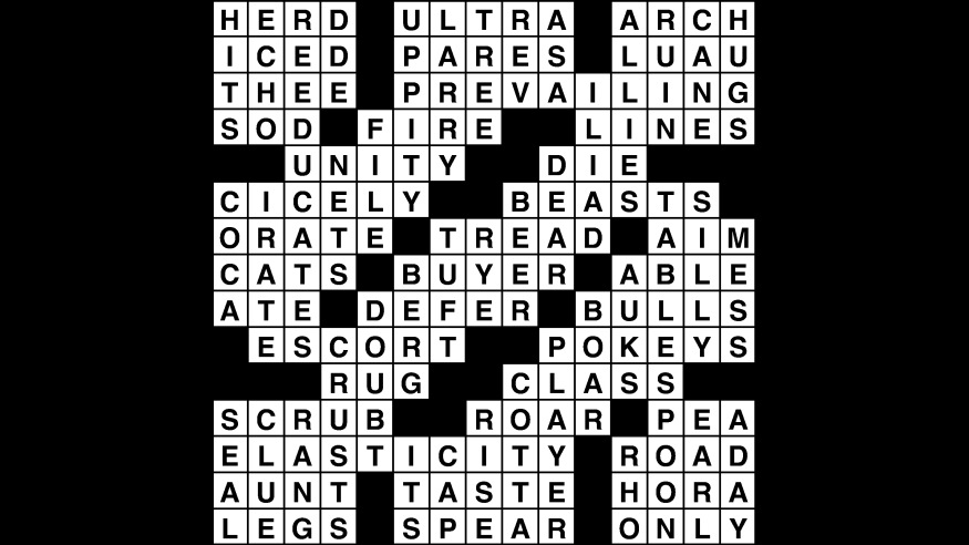 Crossword puzzle, Wander Words answers: July 4, 2019