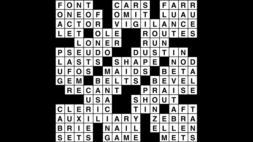 Crossword puzzle, Wander Words answers: July 8, 2019