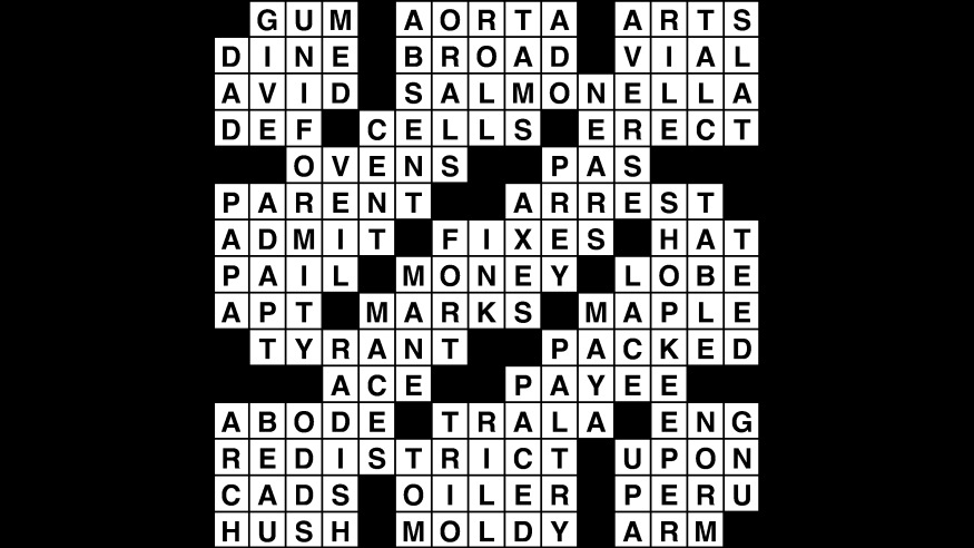 Crossword puzzle, Wander Words answers: July 15, 2019