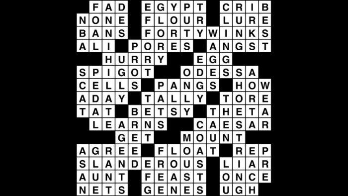 Crossword puzzle, Wander Words answers: July 24, 2019