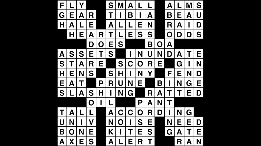 Crossword puzzle, Wander Words answers: August 8, 2019