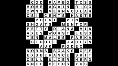 Crossword puzzle, Wander Words answers: August 26, 2019
