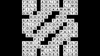 Crossword puzzle, Wander Words answers: August 29, 2019