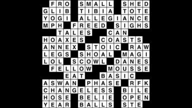 Crossword puzzle, Wander Words answers: September 9, 2019