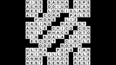 Crossword puzzle, Wander Words answers: September 12, 2019