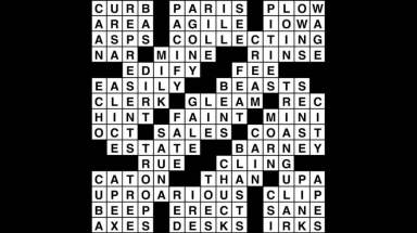 Crossword puzzle, Wander Words answers: September 17, 2019