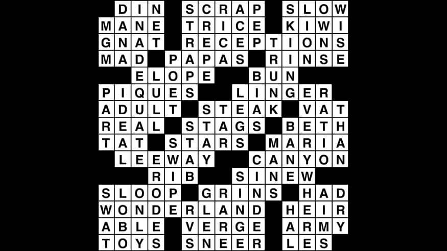 Crossword puzzle, Wander Words answers: September 18, 2019