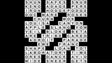 Crossword puzzle, Wander Words answers: September 26, 2019