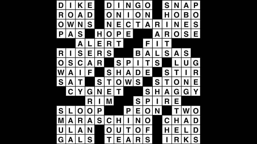 Crossword puzzle, Wander Words answers: October 1, 2019